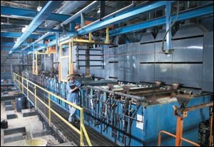 Automated nickel/chrome plating line