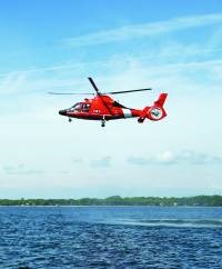 exterior of a Coast Guard HH-65 helicopter