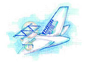 Schematic of A380 vertical tail rib structure