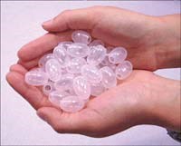 Soft, hollow LDPE beads for pillow stuffing