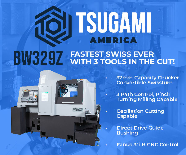 Tsugami BW329Z Swiss with 3 Tools in the Cut