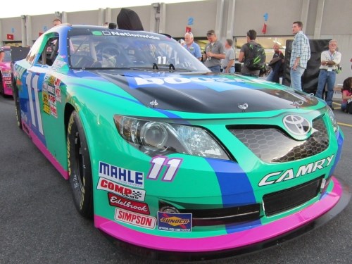 Brian Scott's car during Friday's Nationwide Series race at the Charlotte Motor Speedway