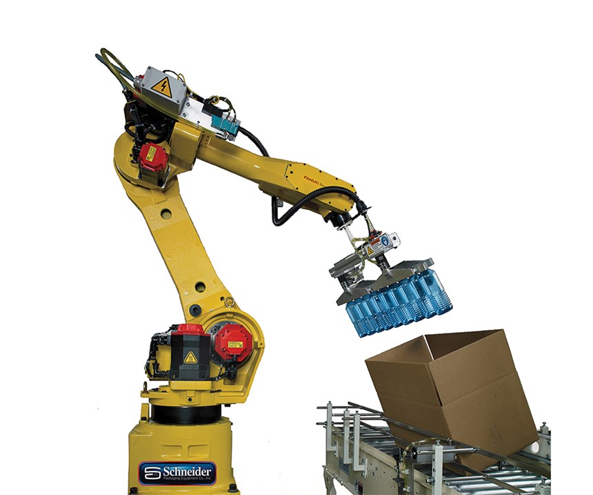 Este robot empacador ofrece funciones de cambio rápido de herramienta para optimizar la producción.